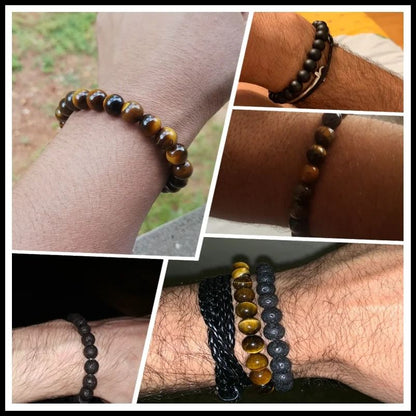 Adjustable Tiger Eye Stone Bracelet For Men And Women