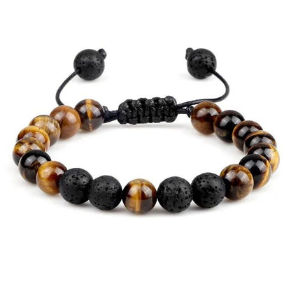 Adjustable Tiger Eye Stone Bracelet For Men And Women