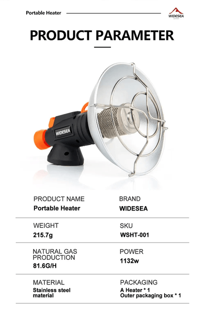 Widesea Portable Stainless Steel Camping Heater