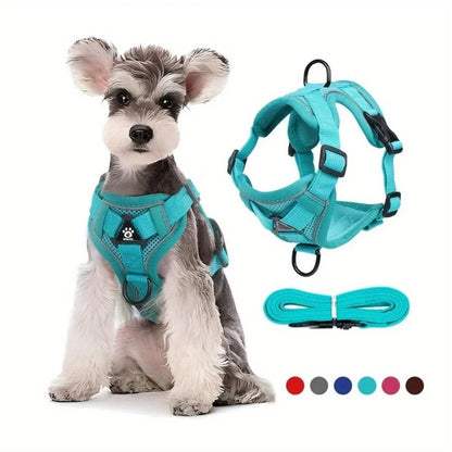 Adjustable Reflective No Pull Dog Harness And Leash Set