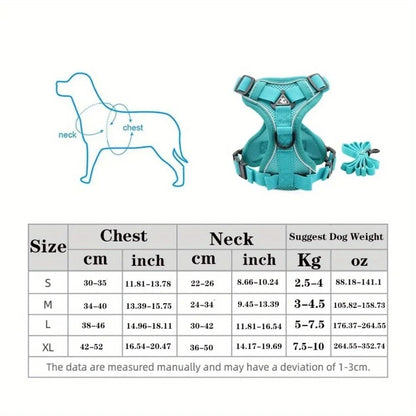 Adjustable Reflective No Pull Dog Harness And Leash Set