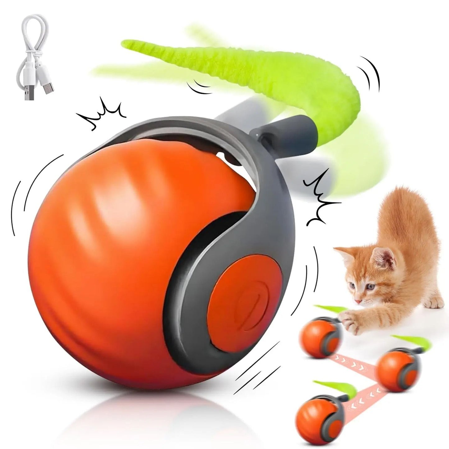 Interactive Smart Cat Toy Ball With Moving Tail