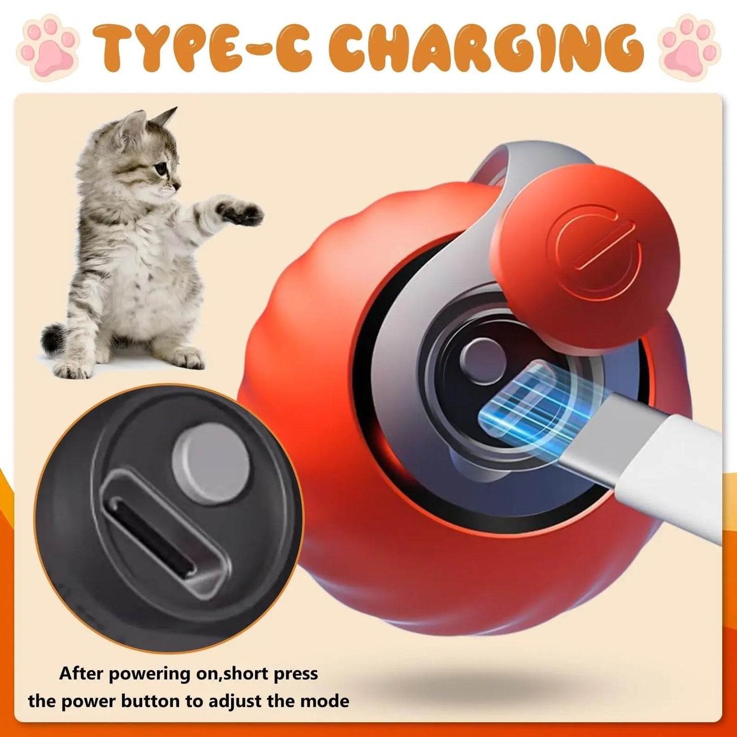 Interactive Smart Cat Toy Ball With Moving Tail