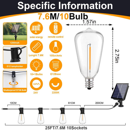 Solar Globe LED String Lights With Remote Control And USB Recharge