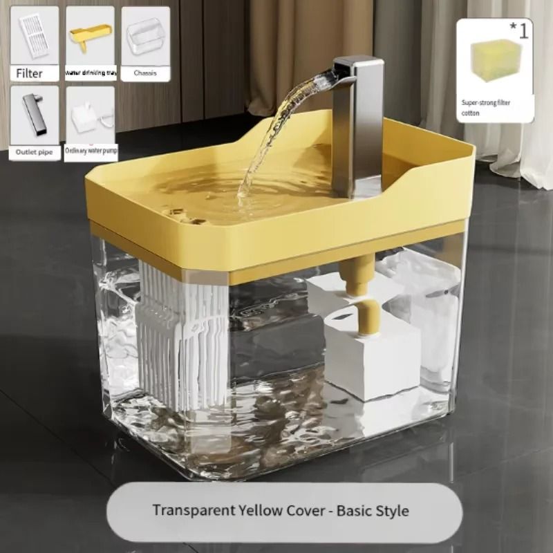 Automatic Cat Water Fountain With Circulating Filter And USB Quiet Pump