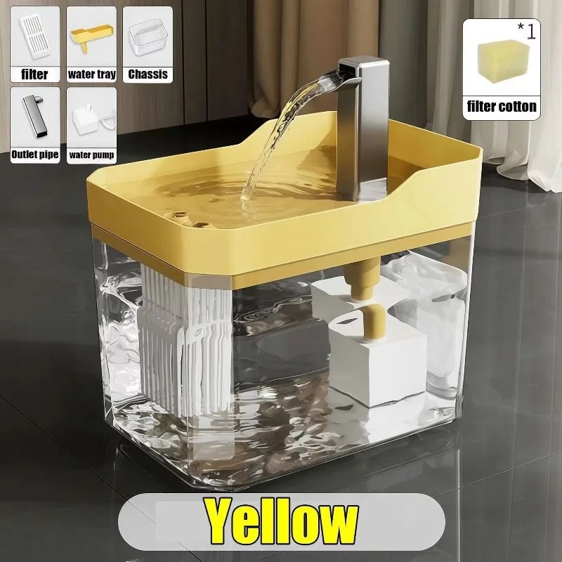 Automatic Cat Water Fountain With Circulating Filter And USB Quiet Pump