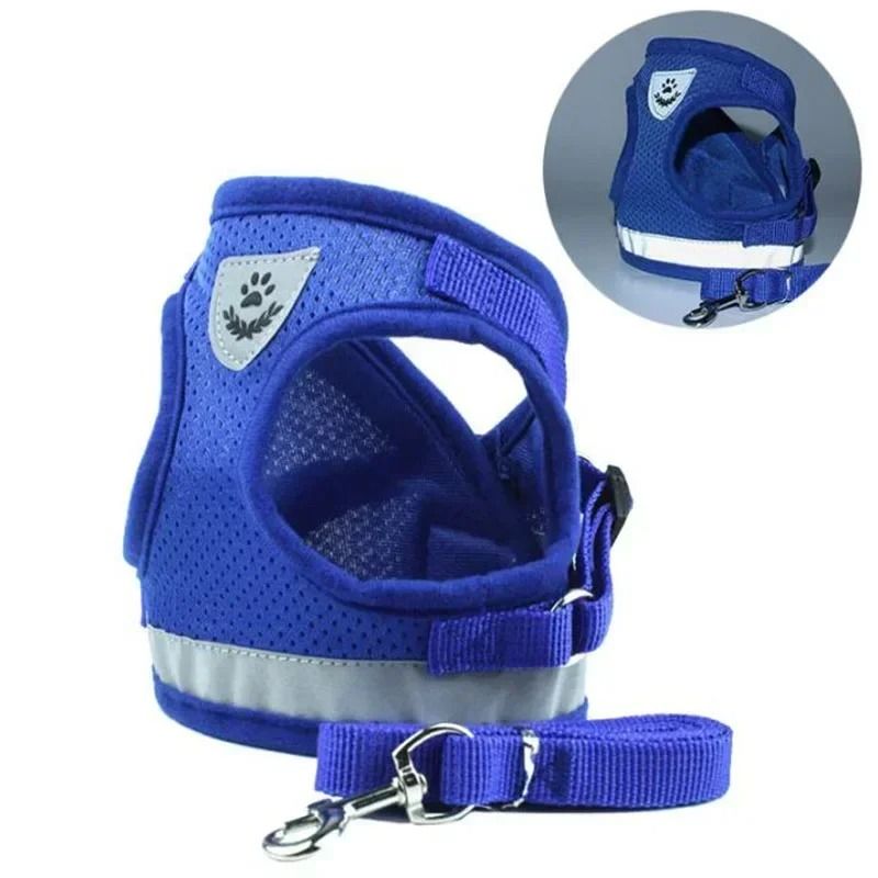 Adjustable Mesh Vest Harness And Leash Set For Dogs And Cats