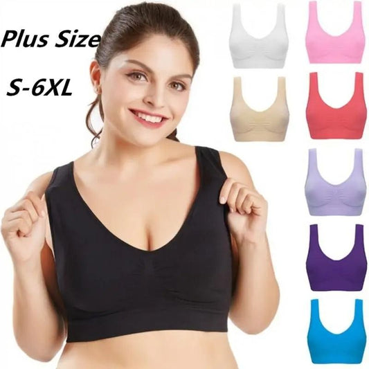 Women Sport Yoga Bra Running Vest Padded Gym Crop Top Fitness Brassiere
