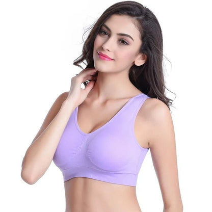 Women Sport Yoga Bra Running Vest Padded Gym Crop Top Fitness Brassiere