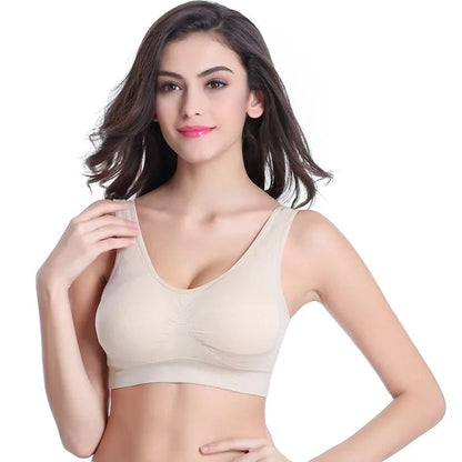 Women Sport Yoga Bra Running Vest Padded Gym Crop Top Fitness Brassiere