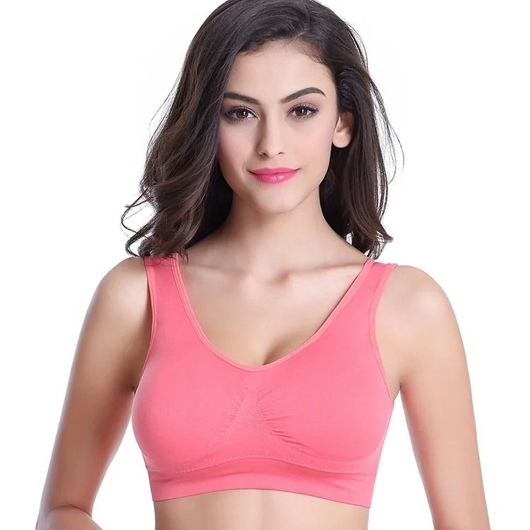 Women Sport Yoga Bra Running Vest Padded Gym Crop Top Fitness Brassiere