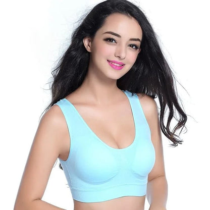 Women Sport Yoga Bra Running Vest Padded Gym Crop Top Fitness Brassiere