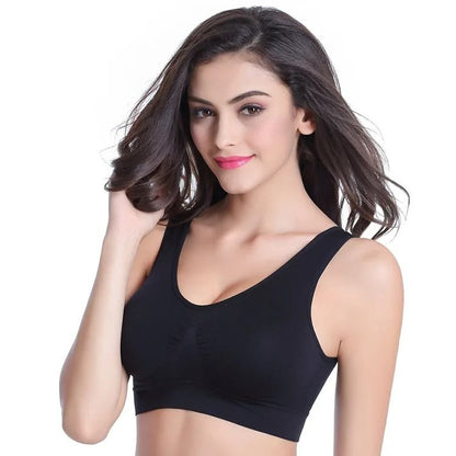 Women Sport Yoga Bra Running Vest Padded Gym Crop Top Fitness Brassiere