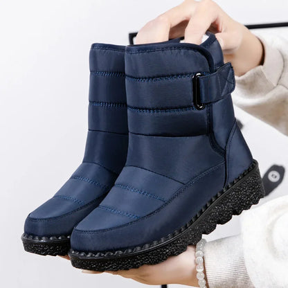 Waterproof Winter Boots for Women, Long Plush Faux Fur Snow Boots & Warm Cotton Platform Shoes for Stylish Winter Comfot