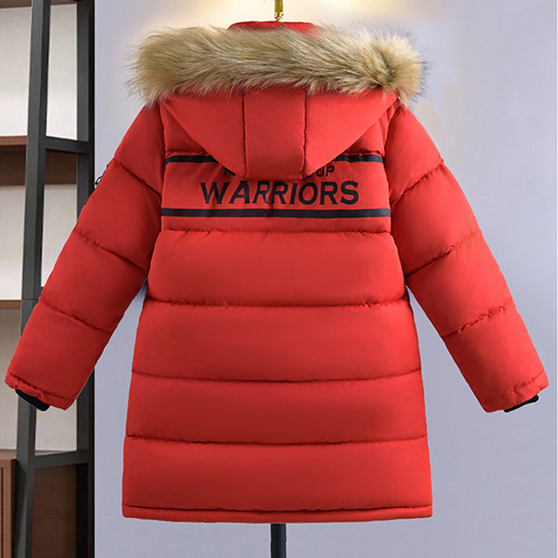 Boys Winter Jacket, Thicken Keep Warm Kids Coat, Fashion Zipper Hooded Jacket for Teenagers and Boys
