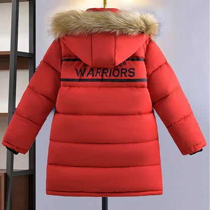 Boys Winter Jacket, Thicken Keep Warm Kids Coat, Fashion Zipper Hooded Jacket for Teenagers and Boys
