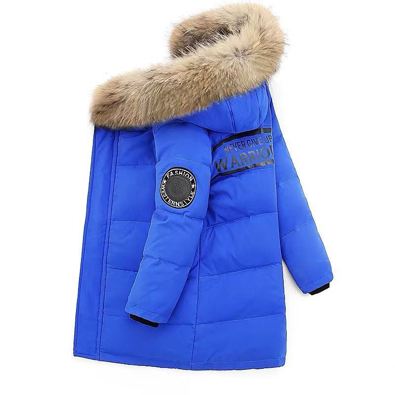 Boys Winter Jacket, Thicken Keep Warm Kids Coat, Fashion Zipper Hooded Jacket for Teenagers and Boys