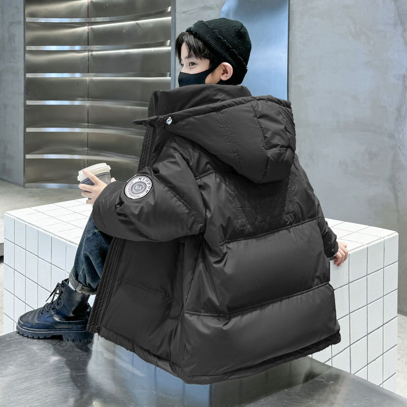 Stylish Boys Winter Jacket, Thickened Down Cotton Coat for Big and Tall Kids, Fashion Winter Outerwear