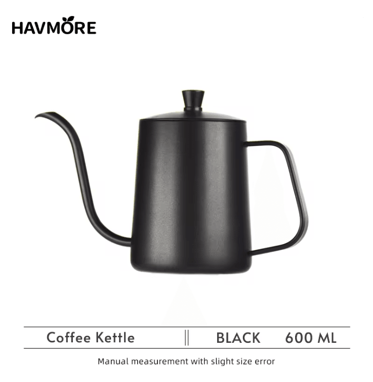 BrewMaster 600ml Stainless Steel Gooseneck Coffee Kettle for Barista Precision