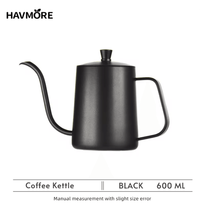 BrewMaster 600ml Stainless Steel Gooseneck Coffee Kettle for Barista Precision
