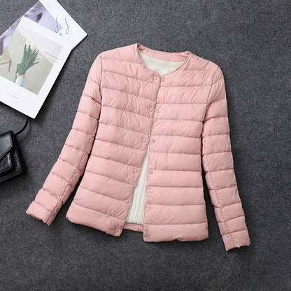Women's Lightweight Down Jacket, Matt Fabric Windbreaker Parka, Warm Duck Down Coat