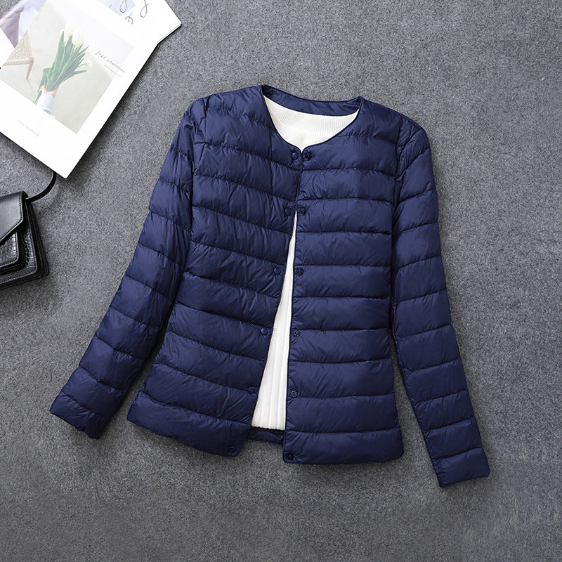 Women's Lightweight Down Jacket, Matt Fabric Windbreaker Parka, Warm Duck Down Coat