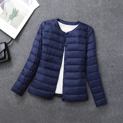 Women's Lightweight Down Jacket, Matt Fabric Windbreaker Parka, Warm Duck Down Coat