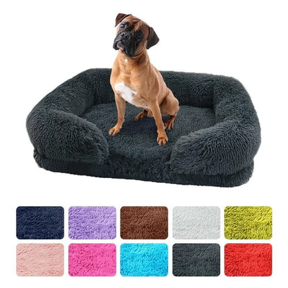 Large Dog Bed Plush Pet Bed Winter Thickened Pad with Removable Cushion