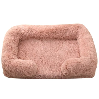 Large Dog Bed Plush Pet Bed Winter Thickened Pad with Removable Cushion
