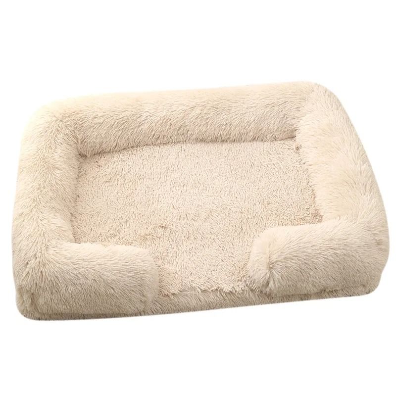 Large Dog Bed Plush Pet Bed Winter Thickened Pad with Removable Cushion