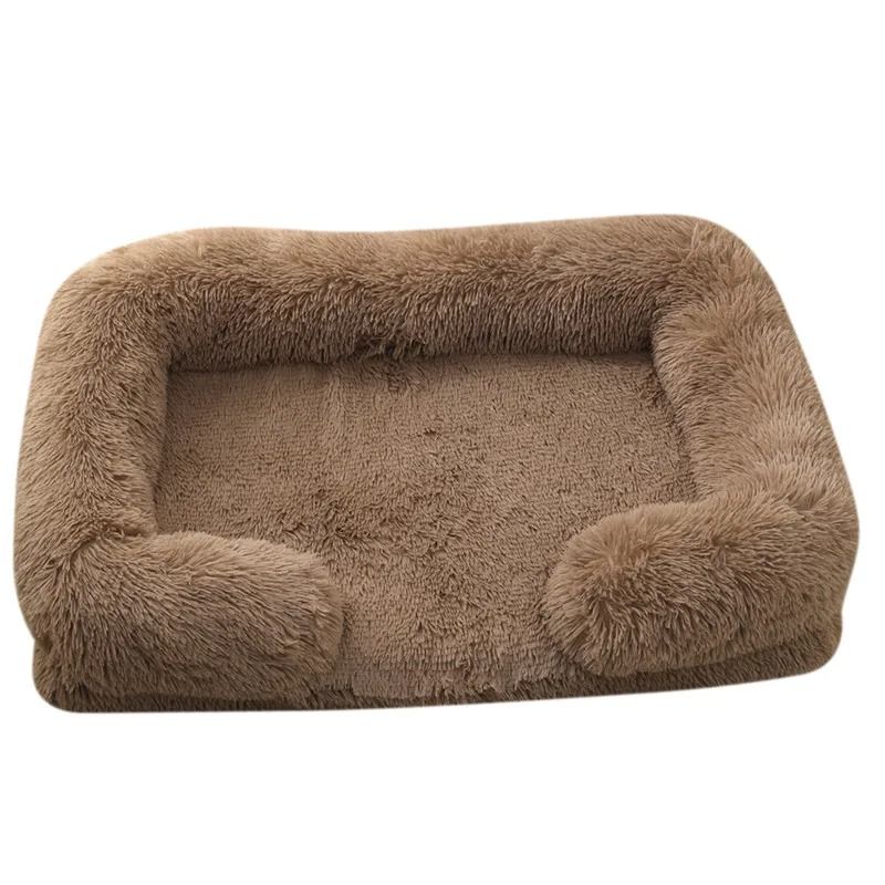 Large Dog Bed Plush Pet Bed Winter Thickened Pad with Removable Cushion