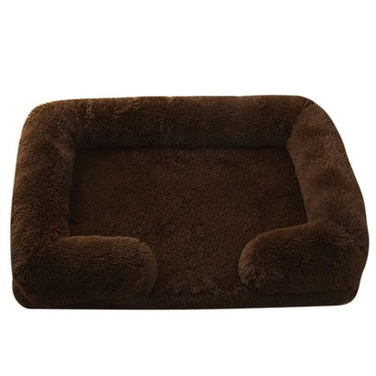 Large Dog Bed Plush Pet Bed Winter Thickened Pad with Removable Cushion