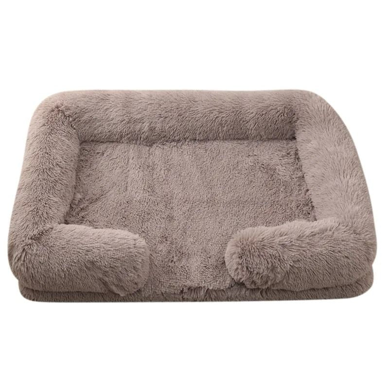 Large Dog Bed Plush Pet Bed Winter Thickened Pad with Removable Cushion