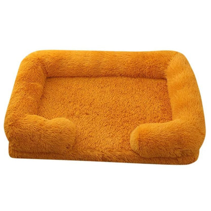Large Dog Bed Plush Pet Bed Winter Thickened Pad with Removable Cushion