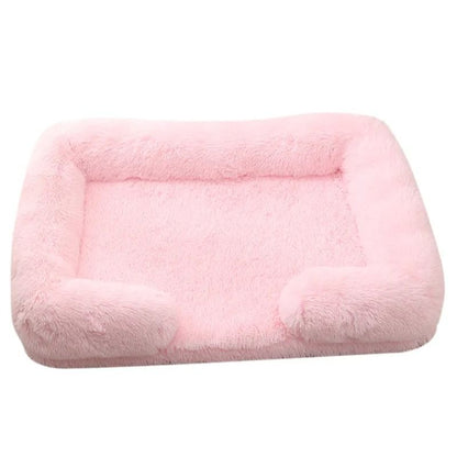 Large Dog Bed Plush Pet Bed Winter Thickened Pad with Removable Cushion