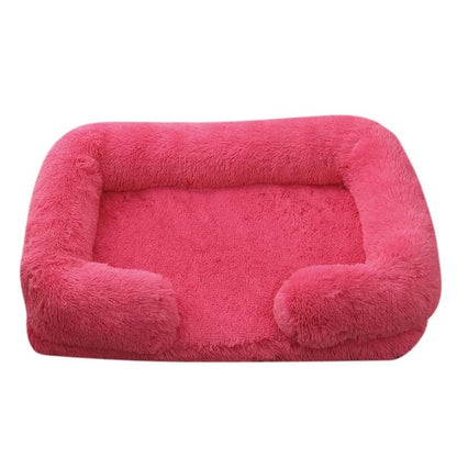 Large Dog Bed Plush Pet Bed Winter Thickened Pad with Removable Cushion