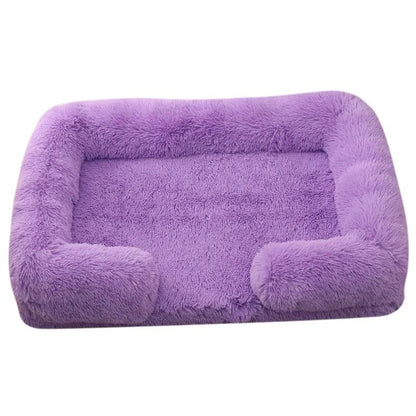 Large Dog Bed Plush Pet Bed Winter Thickened Pad with Removable Cushion