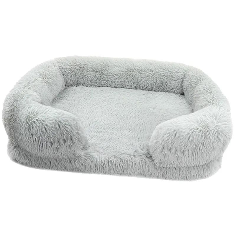 Large Dog Bed Plush Pet Bed Winter Thickened Pad with Removable Cushion