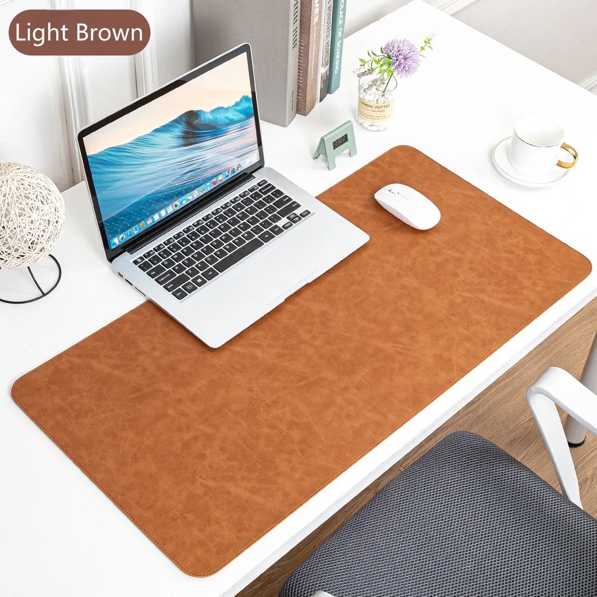 Office Desk Cushion Waterproof PU Mouse Pad Desk Mat Non Slip Keyboard Cover