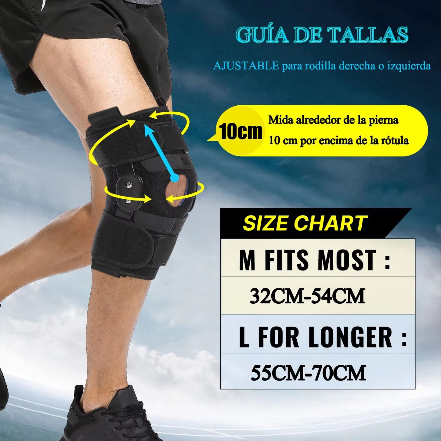 Hinged Knee Brace with Patella Gel Pads – Adjustable Support for Meniscus, ACL & MCL Injury Recovery