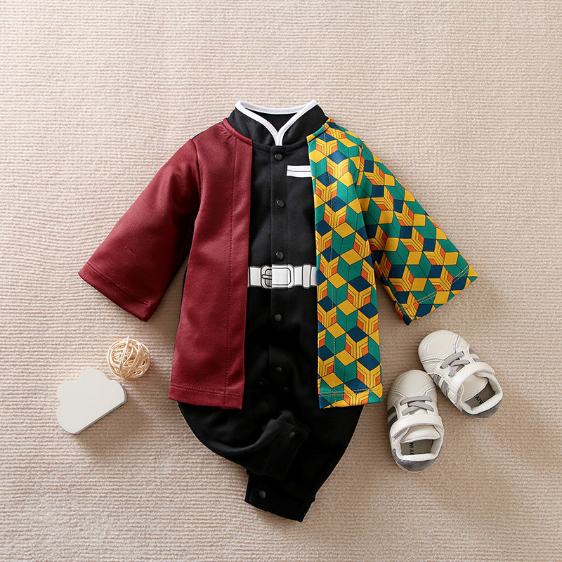 Cute Anime Cape Romper, Newborn Baby Bodysuit, Long Sleeve Cotton Outfit for Boys and Girls