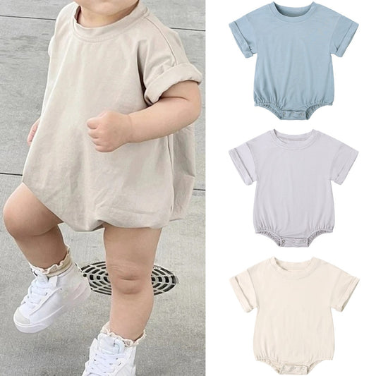 Baby Romper, Bamboo Fiber Jumpsuit, Casual Newborn Clothes for Boys and Girls, Short Sleeve Bodysuit