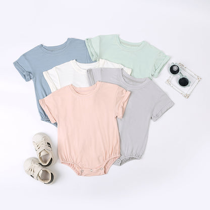 Baby Romper, Bamboo Fiber Jumpsuit, Casual Newborn Clothes for Boys and Girls, Short Sleeve Bodysuit