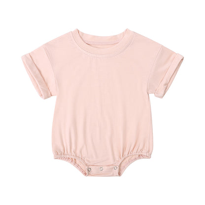 Baby Romper, Bamboo Fiber Jumpsuit, Casual Newborn Clothes for Boys and Girls, Short Sleeve Bodysuit