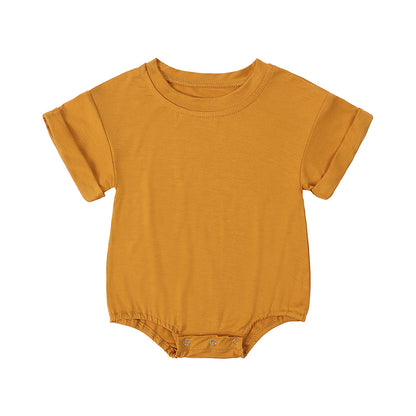Baby Romper, Bamboo Fiber Jumpsuit, Casual Newborn Clothes for Boys and Girls, Short Sleeve Bodysuit