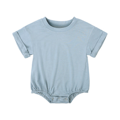 Baby Romper, Bamboo Fiber Jumpsuit, Casual Newborn Clothes for Boys and Girls, Short Sleeve Bodysuit