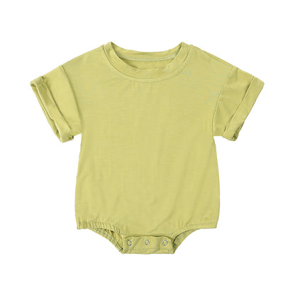 Baby Romper, Bamboo Fiber Jumpsuit, Casual Newborn Clothes for Boys and Girls, Short Sleeve Bodysuit