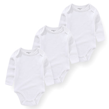 3 Pcs Newborn Bodysuit Set, 100% Cotton Soft Infant Onesies, Cartoon Long Sleeve Baby Boy Girl Clothes