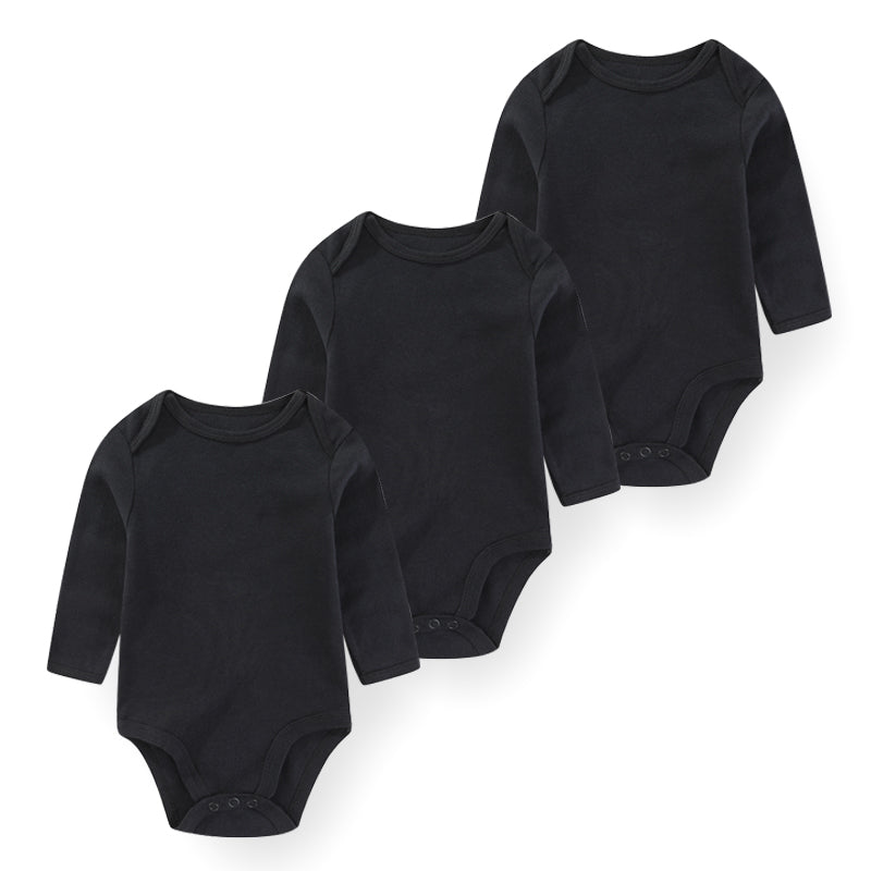 3 Pcs Newborn Bodysuit Set, 100% Cotton Soft Infant Onesies, Cartoon Long Sleeve Baby Boy Girl Clothes