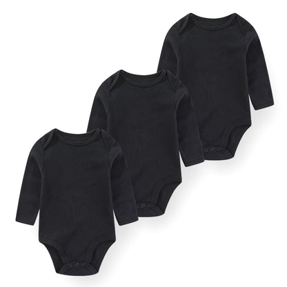3 Pcs Newborn Bodysuit Set, 100% Cotton Soft Infant Onesies, Cartoon Long Sleeve Baby Boy Girl Clothes
